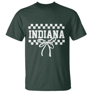Retro Indiana T Shirt Coquette Bow Checkered Women Girls Kids TS10 Dark Forest Green Print Your Wear