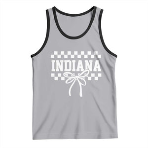 Retro Indiana Tank Top Coquette Bow Checkered Women Girls Kids TS10 Athletic Heather Black Print Your Wear