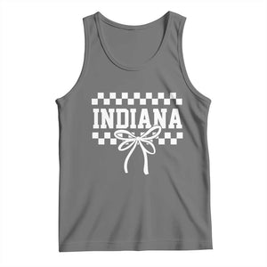 Retro Indiana Tank Top Coquette Bow Checkered Women Girls Kids TS10 Black Heather Print Your Wear