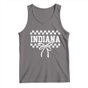 Retro Indiana Tank Top Coquette Bow Checkered Women Girls Kids TS10 Deep Heather Print Your Wear