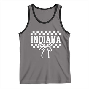 Retro Indiana Tank Top Coquette Bow Checkered Women Girls Kids TS10 Deep Heather Black Print Your Wear