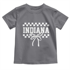 Retro Indiana Toddler T Shirt Coquette Bow Checkered Women Girls Kids TS10 Charcoal Print Your Wear