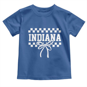 Retro Indiana Toddler T Shirt Coquette Bow Checkered Women Girls Kids TS10 Royal Blue Print Your Wear