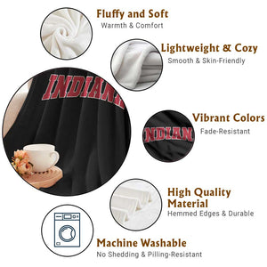 Retro Indiana Throw Blanket Vintage Athletic Sports Style 80s 90s Red Design TS10 Print Your Wear