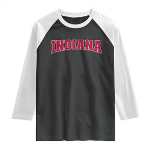 Retro Indiana Raglan Shirt Vintage Athletic Sports Style 80s 90s Red Design TS10 Black White Print Your Wear