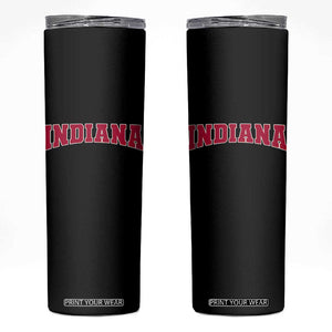 Retro Indiana Skinny Tumbler Vintage Athletic Sports Style 80s 90s Red Design TS10 Black Print Your Wear
