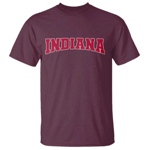 Retro Indiana T Shirt Vintage Athletic Sports Style 80s 90s Red Design TS10 Maroon Print Your Wear