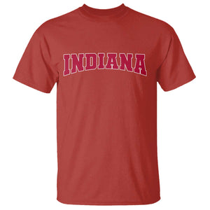 Retro Indiana T Shirt Vintage Athletic Sports Style 80s 90s Red Design TS10 Red Print Your Wear