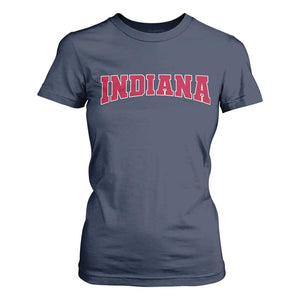 Retro Indiana T Shirt For Women Vintage Athletic Sports Style 80s 90s Red Design TS10 Navy Print Your Wear