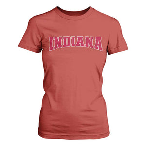 Retro Indiana T Shirt For Women Vintage Athletic Sports Style 80s 90s Red Design TS10 Red Print Your Wear