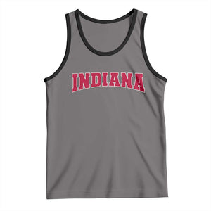 Retro Indiana Tank Top Vintage Athletic Sports Style 80s 90s Red Design TS10 Deep Heather Black Print Your Wear