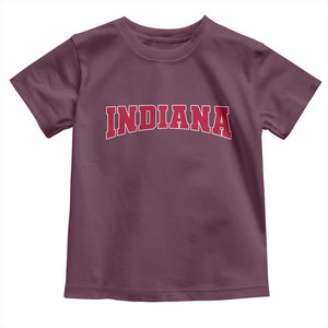 Retro Indiana Toddler T Shirt Vintage Athletic Sports Style 80s 90s Red Design TS10 Maroon Print Your Wear