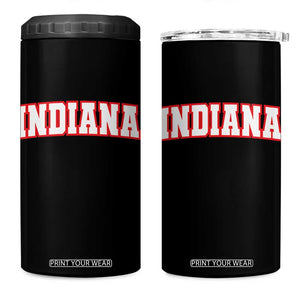 Indiana Fan 4 in 1 Can Cooler Tumbler Vintage Athletic Sports Game Day TS10 One Size: 16 oz Black Print Your Wear
