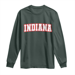 Indiana Fan Long Sleeve Shirt Vintage Athletic Sports Game Day TS10 Dark Forest Green Print Your Wear