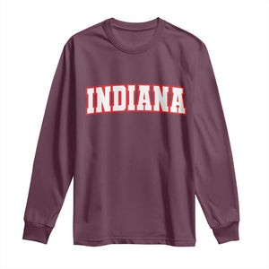 Indiana Fan Long Sleeve Shirt Vintage Athletic Sports Game Day TS10 Maroon Print Your Wear