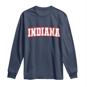 Indiana Fan Long Sleeve Shirt Vintage Athletic Sports Game Day TS10 Navy Print Your Wear