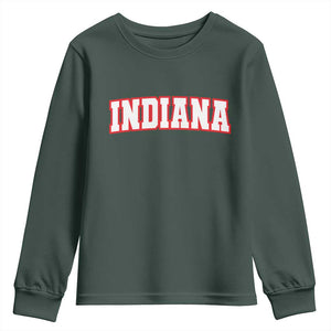Indiana Fan Youth Sweatshirt Vintage Athletic Sports Game Day TS10 Dark Forest Green Print Your Wear
