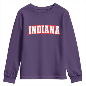 Indiana Fan Youth Sweatshirt Vintage Athletic Sports Game Day TS10 Purple Print Your Wear
