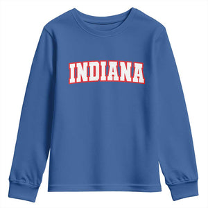 Indiana Fan Youth Sweatshirt Vintage Athletic Sports Game Day TS10 Royal Blue Print Your Wear