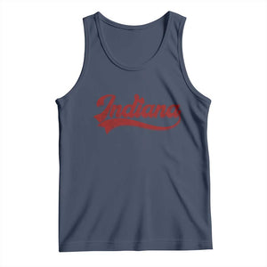 Retro Indiana Tank Top Vintage City Athletic Sports Game Day TS10 Navy Print Your Wear