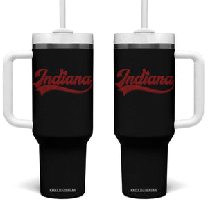 Retro Indiana Tumbler With Handle Vintage City Athletic Sports Game Day TS10 One Size: 40 oz Black Print Your Wear