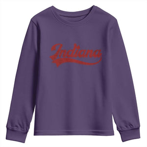 Retro Indiana Youth Sweatshirt Vintage City Athletic Sports Game Day TS10 Purple Print Your Wear