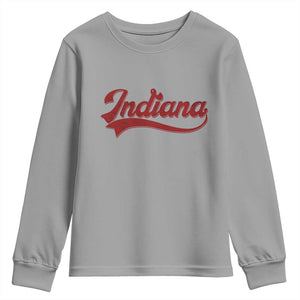 Retro Indiana Youth Sweatshirt Vintage City Athletic Sports Game Day TS10 Sport Gray Print Your Wear
