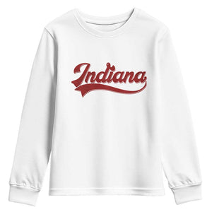 Retro Indiana Youth Sweatshirt Vintage City Athletic Sports Game Day TS10 White Print Your Wear