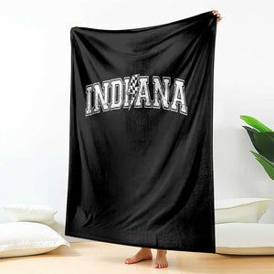 Indiana Fan Throw Blanket Vintage City Game Day Lightning Bolt Checkered Varsity TS10 Print Your Wear