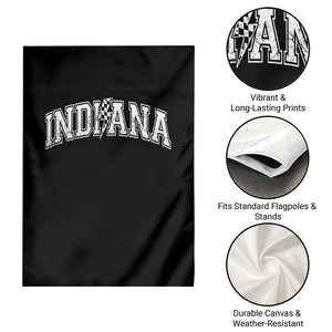 Indiana Fan Garden Flag Vintage City Game Day Lightning Bolt Checkered Varsity TS10 Print Your Wear