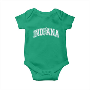 Indiana Fan Baby Onesie Vintage City Game Day Lightning Bolt Checkered Varsity TS10 Irish Green Print Your Wear