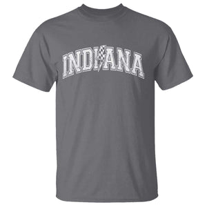 Indiana Fan T Shirt Vintage City Game Day Lightning Bolt Checkered Varsity TS10 Charcoal Print Your Wear