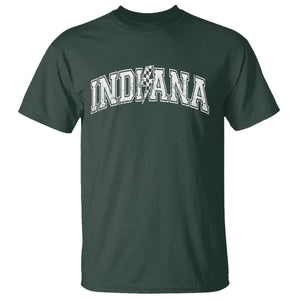 Indiana Fan T Shirt Vintage City Game Day Lightning Bolt Checkered Varsity TS10 Dark Forest Green Print Your Wear