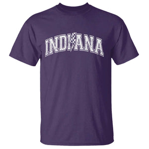 Indiana Fan T Shirt Vintage City Game Day Lightning Bolt Checkered Varsity TS10 Purple Print Your Wear