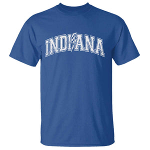 Indiana Fan T Shirt Vintage City Game Day Lightning Bolt Checkered Varsity TS10 Royal Blue Print Your Wear