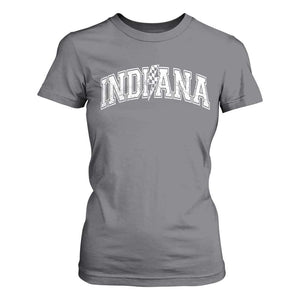 Indiana Fan T Shirt For Women Vintage City Game Day Lightning Bolt Checkered Varsity TS10 Charcoal Print Your Wear