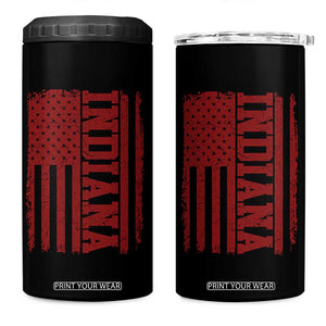 Vintage Indiana 4 in 1 Can Cooler Tumbler Classic Retro City USA Flag Game Day TS10 One Size: 16 oz Black Print Your Wear