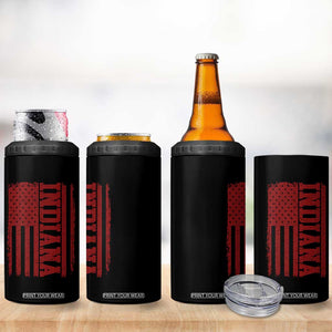 Vintage Indiana 4 in 1 Can Cooler Tumbler Classic Retro City USA Flag Game Day TS10 Print Your Wear