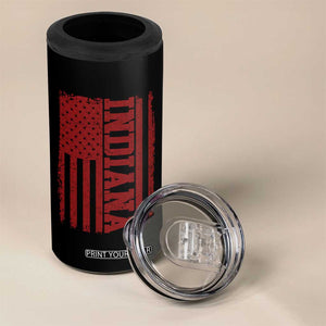 Vintage Indiana 4 in 1 Can Cooler Tumbler Classic Retro City USA Flag Game Day TS10 Print Your Wear