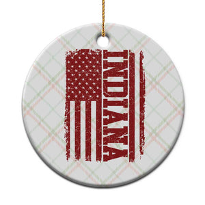 Vintage Indiana Ceramic Ornament Classic Retro City USA Flag Game Day TS10 1pc Christmas Plaid Print Your Wear