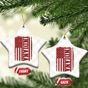 Vintage Indiana Ceramic Ornament Classic Retro City USA Flag Game Day TS10 Print Your Wear