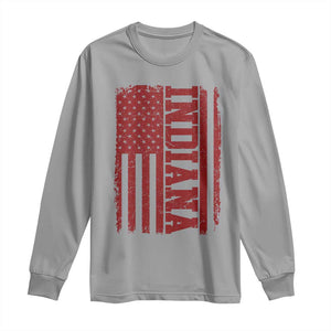 Vintage Indiana Long Sleeve Shirt Classic Retro City USA Flag Game Day TS10 Sport Gray Print Your Wear