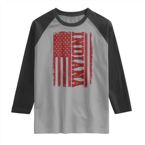 Vintage Indiana Raglan Shirt Classic Retro City USA Flag Game Day TS10 Sport Gray Black Print Your Wear
