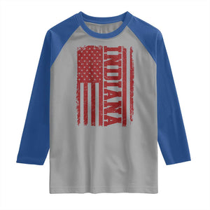 Vintage Indiana Raglan Shirt Classic Retro City USA Flag Game Day TS10 Sport Gray Royal Print Your Wear