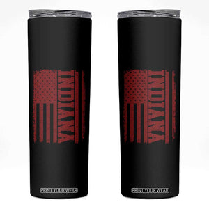 Vintage Indiana Skinny Tumbler Classic Retro City USA Flag Game Day TS10 Black Print Your Wear