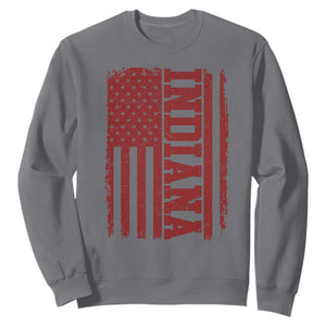 Vintage Indiana Sweatshirt Classic Retro City USA Flag Game Day TS10 Charcoal Print Your Wear