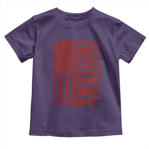 Vintage Indiana Toddler T Shirt Classic Retro City USA Flag Game Day TS10 Purple Print Your Wear
