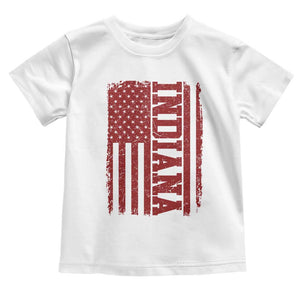 Vintage Indiana Toddler T Shirt Classic Retro City USA Flag Game Day TS10 White Print Your Wear