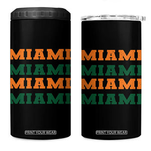 Miami 4 in 1 Can Cooler Tumbler Retro Florida FL Vintage Athletic Sports TS10 One Size: 16 oz Black Print Your Wear