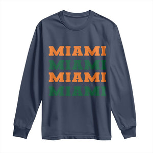 Miami Long Sleeve Shirt Retro Florida FL Vintage Athletic Sports TS10 Navy Print Your Wear
